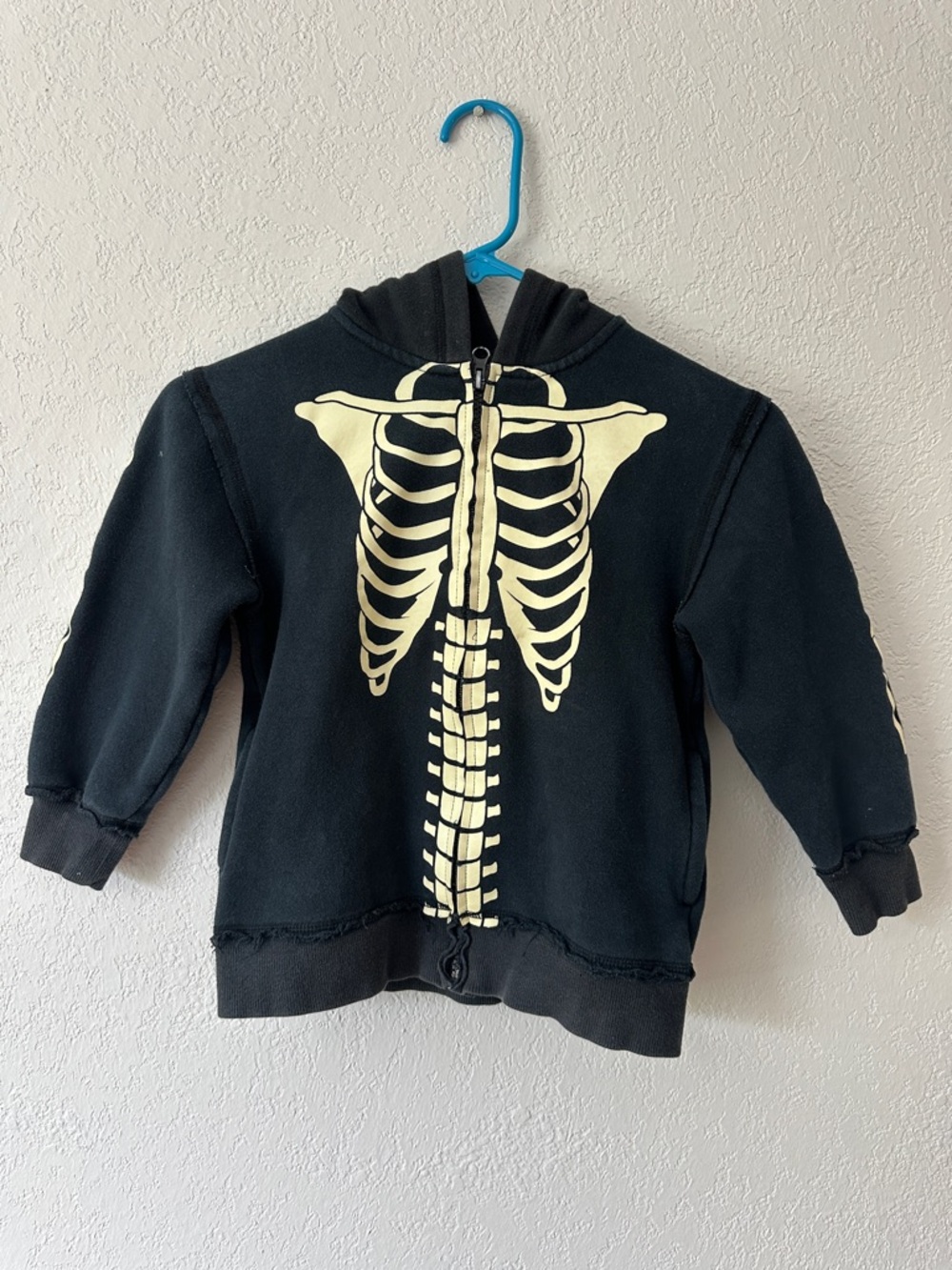 Disney Black Hoodie with Cream Skeleton Print
